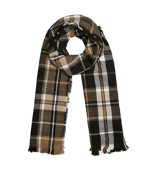 Langwerpige soft sjaal, ruit dessin, bruin - zwart