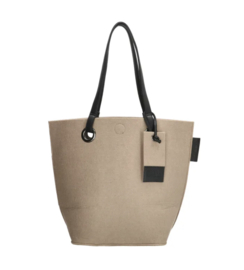 Vilt shopper van Zebra, beige.