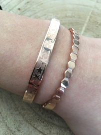 RVS (stainless steel) armband. Honingraat. Rosé kleurig.