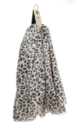 Langwerpige medium/dunne super soft sjaal. Beige panter.