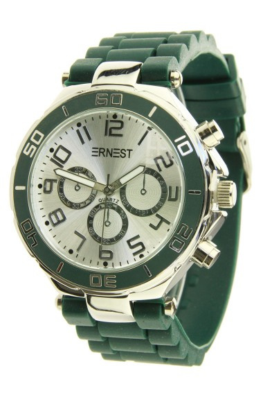 Horloge Ernest, Donker Groen-Silver.