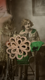 Applicaties | Roze | 3 x 3 cm | Handgemaakte frivolité bloemen