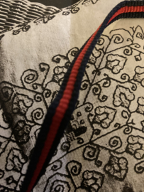Sierband | Zwart | 0,5 cm - rood en zwart smal band