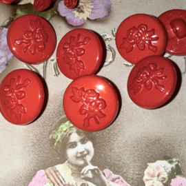 Ø 15 mm - 1.5 cm | Knopen | Rood | Helderrode knoop met roosje