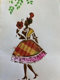 Martinique | Kaarten | Handgemaakte kaart vrouw in traditionele kleding