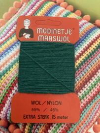 Stopwol | Groen | MODINETJE  | Maaswol - Stopgaren - mending wool - Laine a repriser - Stopfwolle -  15 meter
