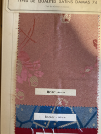 Staalkaart | Ets Eugenne VIOLLET & Cie LIMOGES LITERIE stofstalenboek uit 1939 met reclame materialen t/m 1949 (Eve) voor kussens en beddenspreien