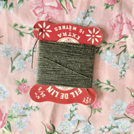 Legergroen | Vintage Fil de Lin Extra linnen garen kaartjes (6 x 4 cm) - 15 m - 24/3