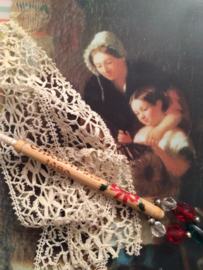 1990 - Houten kantklosje Alban Lacemakers Christmas | rood, wit  en groen