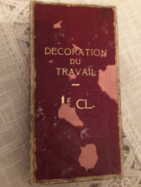 WW II | Onderscheidingen België - medaille | "Décoration du Travail 1 CL" met origineel doosje | Jaren '40