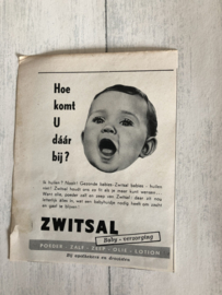 1954 | Advertenties |  Advertentie van Cinderella Lakens en Slopen en Zwitsal (Tweezijdig)