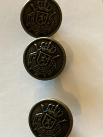 Ø 16 mm | Bronskleurige - Elegant drie (3) knopen met  wapen