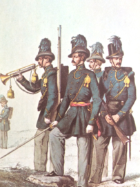 Verzamelkaart leger uniformen nr. 21 | België | Karabiniers | 1854