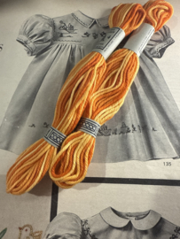 0051 OMBRE 51 gemengd geel & oranje katoenen DMC borduurgaren Retors A Broder no 4 - 10 meter