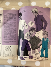 1969 | Marion naaipatronen maandblad | nr. 254 augustus 1969   met radarblad - jurken. broeken, kinderkleding