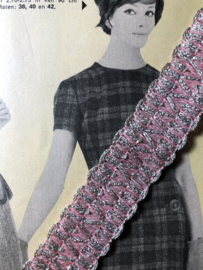 Sierband | Roze | 02,5 cm - Effen | Vintage sierband met zilver accent - jaren '60