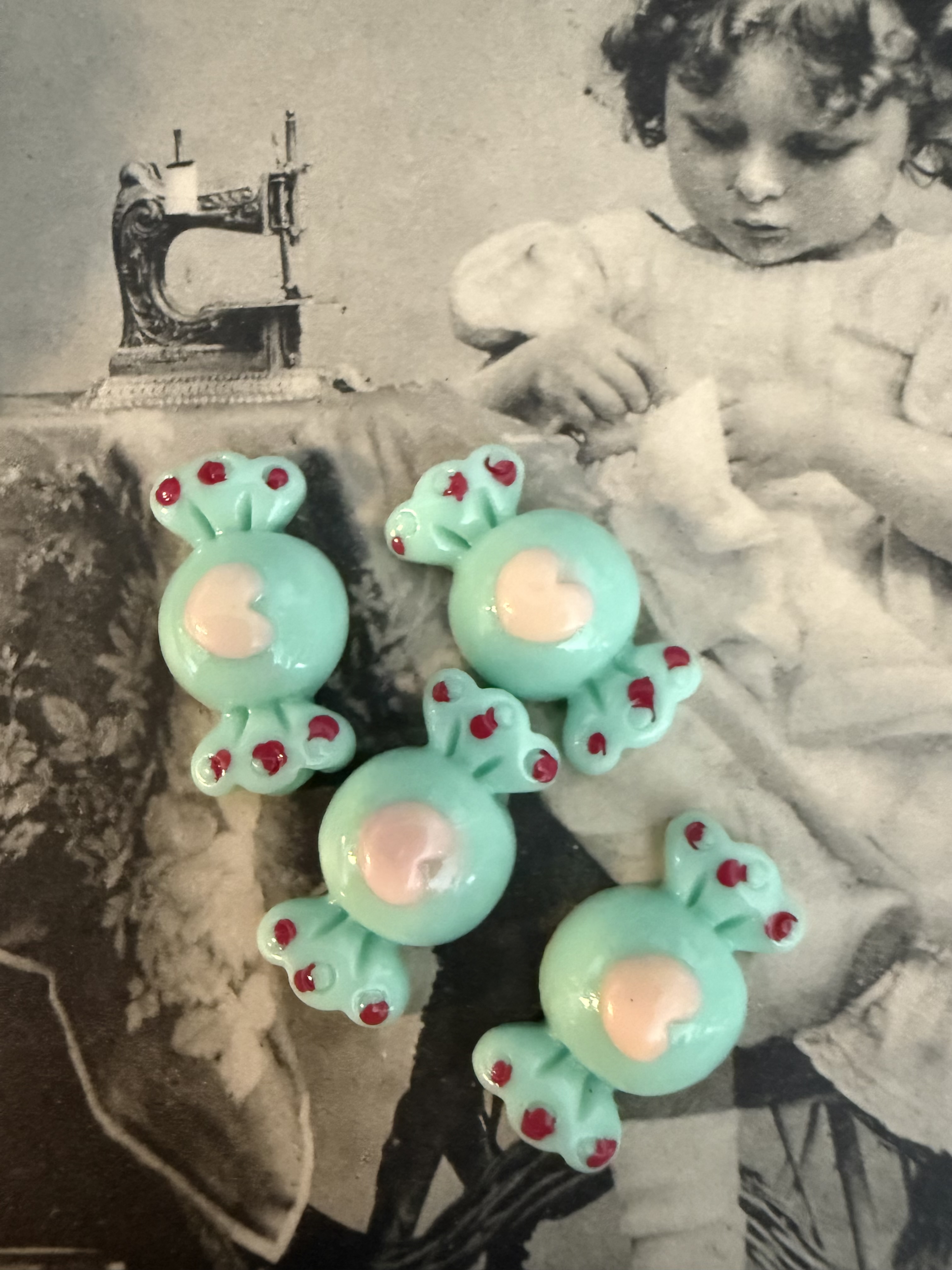 Scrapbook | 1 cm - 10 mm | Azuurblauw | Cabochons snoepjes - vier stuks