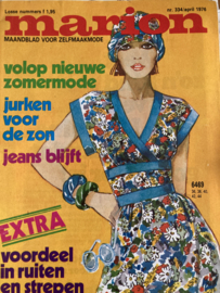 1976 | Marion naaipatronen maandblad | nr. 334  - april 1976 - met radarblad (broek, jurken, kinderkleding)