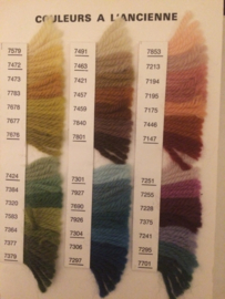 Vintage color chart for Colbert Wool for tapestry DMC Colbert | 70s | Collectable yarn