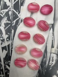 Knopen | Rood | Ø 25 mm - Gemêleerd ovaalvormige roze knoopjes in verschillende tinten