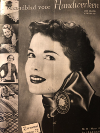 VERKOCHT | Ariadne: maandblad voor handwerken | 1953 nr. 75 - maart (7e jaargang) - met werkblad - PASEN