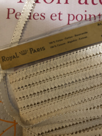 Sierband | Creme | Vintage zakdoekband (1 cm) Royal Paris | 100% katoen