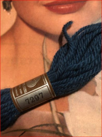 * 7297 Borduurwol BLAUW  petrol donker | Bruin label - Colbert DMC Tapestry wool