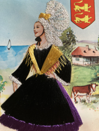 Frankrijk | Kaarten | NORMANDIE | Elsie - Elsy Gumier Petit Ramoneer Savoyard  Vrouw met kanten muts en paarse rok
