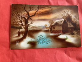 Kerstkaarten | Winterlandschappen | Bonne Année - rivier en huisje in de sneeuw