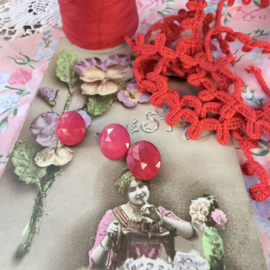 Ø 12 mm - 1.2 cm | Knopen | Rood | Facet knoopjes
