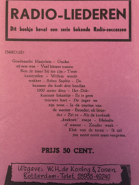 1947 | Muziek | Songteksten | Radio-liederen W.H. de Koning & Zonen Rotterdam (Liedjes)