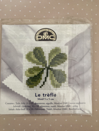 Borduren | Borduurpakket | DMC Klavertje vier 'Le Trefle'  5 x 5 cm