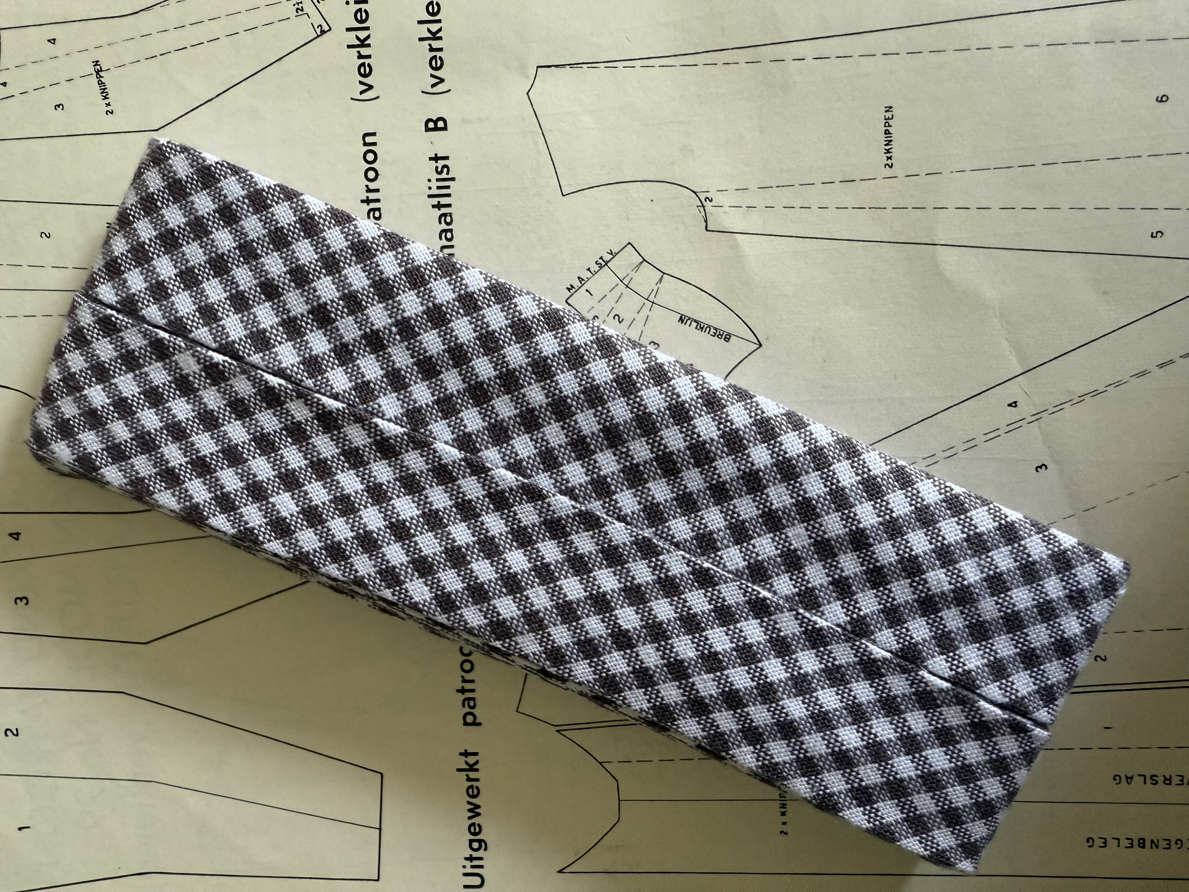 Bruin | Biaisband | 2 cm - 20 mm - Pakje geruit dubbel met 3 meter biaisband van 100% katoen