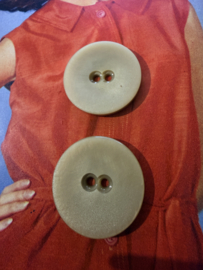 Ø 32 mm - 3,2 cm | Knopen | Beige | Effen glanzende knoop met metalic look