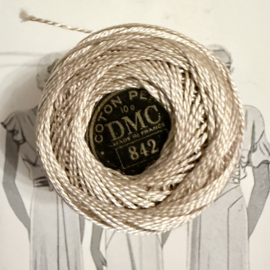 DMC | Beige Champagne - art. 116  Perlé getwijnd garen no. 8 kleur 842 - 10 gram  - 87 mtr