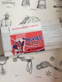 Vintage | Elastiek | Texas elastiek Cowboy "gegarandeerd 10 meter" met versterkte zijkanten | jaren '40