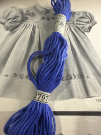 2797 BLAUW korenblauw katoenen DMC borduurgaren Retors A Broder no 4 - 10 meter