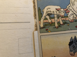1950 | Kleurboek kinderkleurkaarten boek - boerderij dieren | ca. 1950