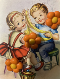 Ø 20 mm | Knopen | Oranje | Madeliefjes met geel hartje jaren '70-'80