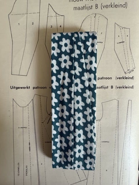 Biaisband | Groen | 02 cm - 20 mm | Donker tealgroen - Pakje gebloemd dubbel met 3 meter biaisband van 100% katoen