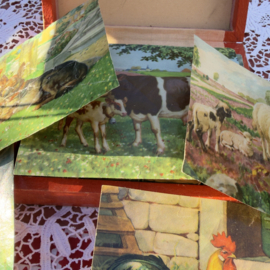 Paardjes | Vintage houten blokkenpuzzel met paarden - jaren 60 - compleet met doos
