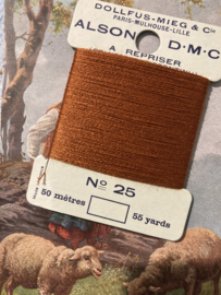 Stopwol | Oranje-koper-metalic  | DMC ALSON A REPRISER - Art. 25 | Stopgaren - Maasgaren - 50 meter en FIBRE SYNTÉTIQUE