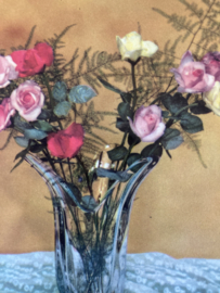 1960 | Briefkaarten | Rozen | Kaart met rozen in vaas