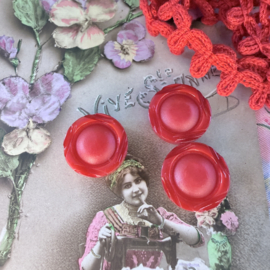 Ø 18 mm - 1.8 cm | Knopen | Rood | Tomaat-rode knopen met inkeping