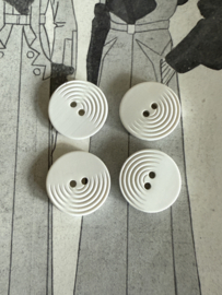 Ø 18 mm - 1.8 cm | Knopen | Wit | Helderwitte knoop met ribbeltjes patroon