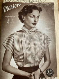 1954 | Marion naaipatronen maandblad | nr. 74 - september 1954 - met radarblad (blouses en jurkjes) - INHOUDSOPGAVE