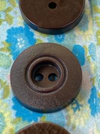 Ø 15 mm | Knopen | Bruin-donker | Platte matte knoop met ribbeltje