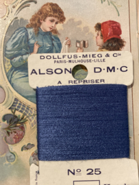 Stopwol | Blauw-midden metallic | DMC ALSON A REPRISER - Art. 25 | Stopgaren - Maasgaren - 50 meter en FIBRE SYNTÉTIQUE