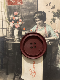 Ø 30 mm | Knopen | Rood | Bordeaux rode jasknoop jaren '60