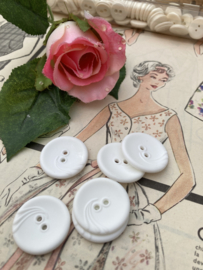 Ø 25 mm - 2.5 cm | Knopen | Wit | Knoop in art-deco stijl